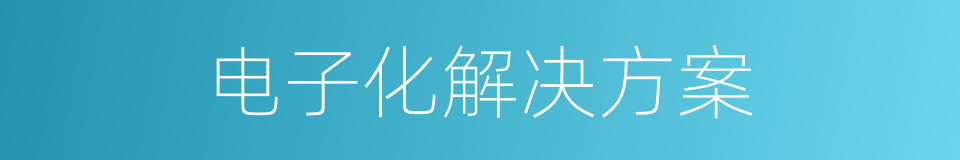 电子化解决方案的同义词