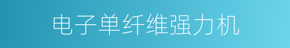 电子单纤维强力机的同义词