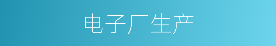 电子厂生产的同义词