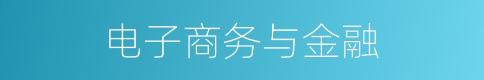 电子商务与金融的同义词