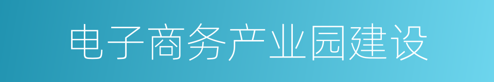 电子商务产业园建设的同义词