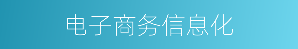 电子商务信息化的意思