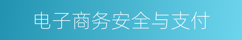 电子商务安全与支付的同义词