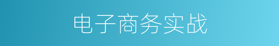 电子商务实战的同义词