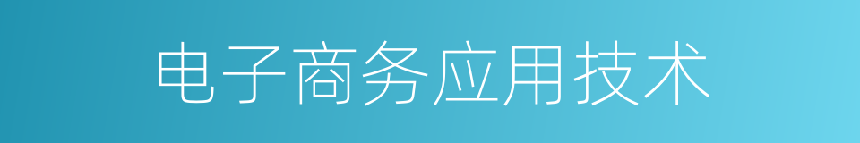 电子商务应用技术的同义词
