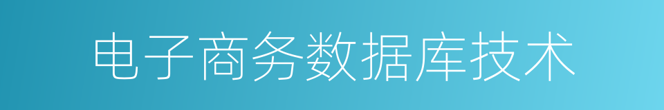 电子商务数据库技术的同义词