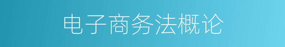 电子商务法概论的同义词