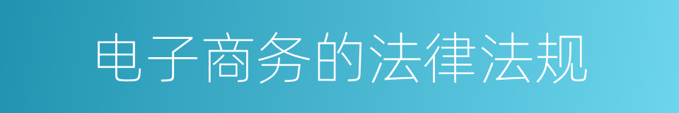 电子商务的法律法规的同义词