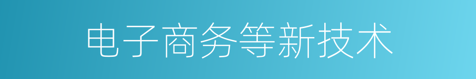 电子商务等新技术的同义词