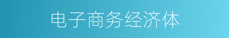 电子商务经济体的同义词