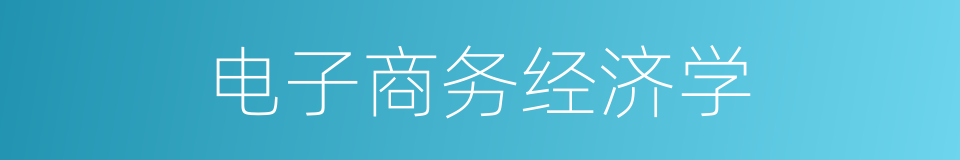 电子商务经济学的同义词