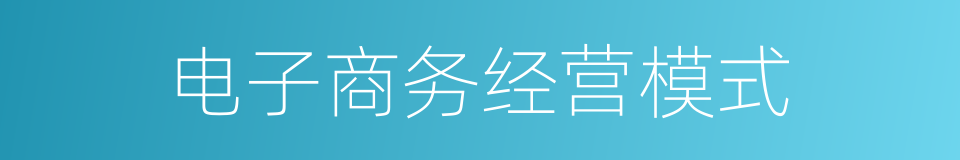 电子商务经营模式的同义词