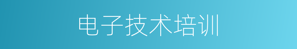 电子技术培训的同义词