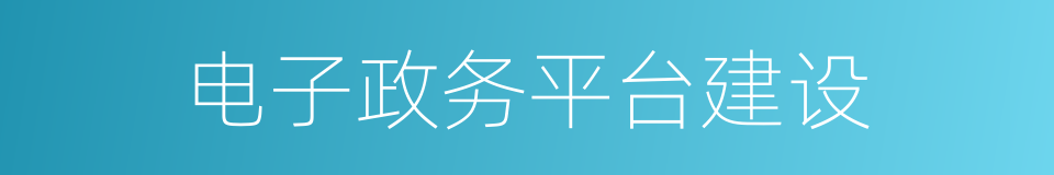 电子政务平台建设的同义词
