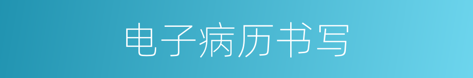 电子病历书写的同义词