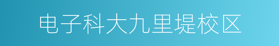 电子科大九里堤校区的同义词