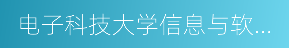 电子科技大学信息与软件工程学院的同义词