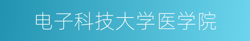 电子科技大学医学院的同义词