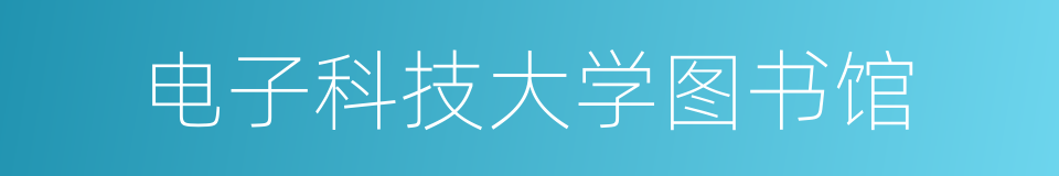 电子科技大学图书馆的同义词