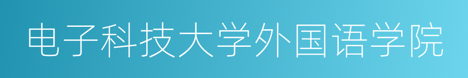 电子科技大学外国语学院的同义词