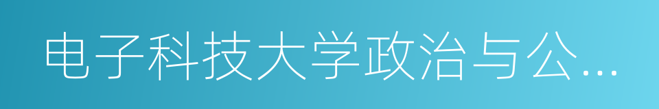 电子科技大学政治与公共管理学院的同义词