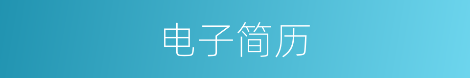 电子简历的同义词
