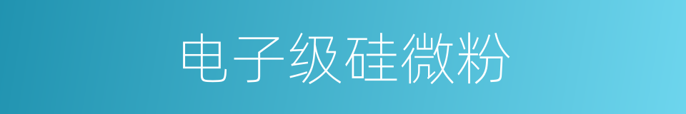电子级硅微粉的同义词
