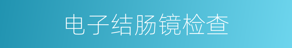 电子结肠镜检查的同义词