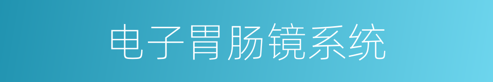 电子胃肠镜系统的同义词