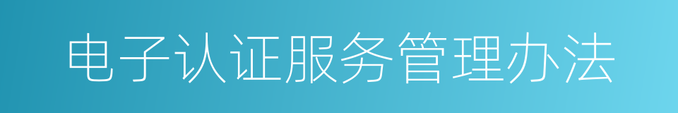 电子认证服务管理办法的同义词