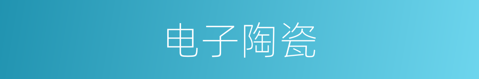 电子陶瓷的同义词