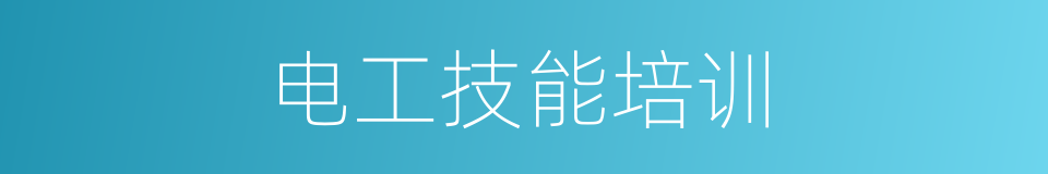 电工技能培训的同义词