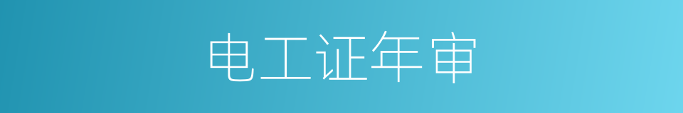 电工证年审的同义词