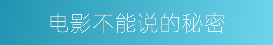 电影不能说的秘密的同义词