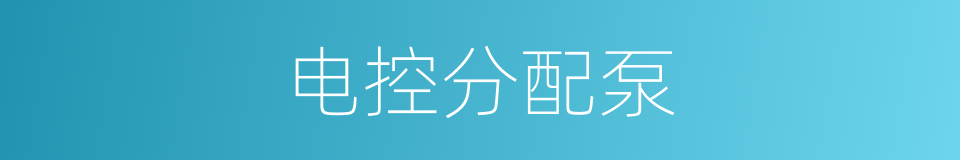 电控分配泵的同义词