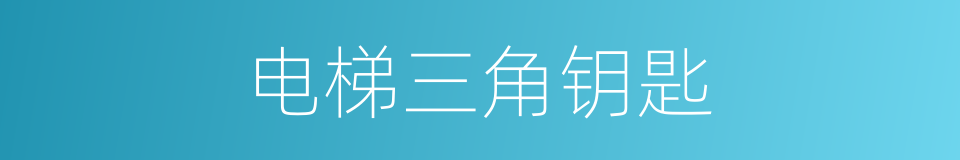 电梯三角钥匙的同义词