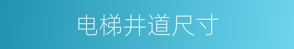 电梯井道尺寸的同义词