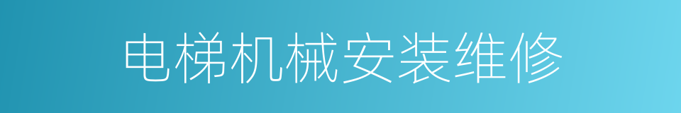 电梯机械安装维修的同义词