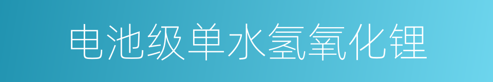 电池级单水氢氧化锂的同义词