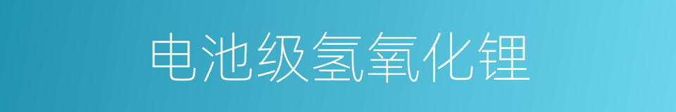 电池级氢氧化锂的同义词