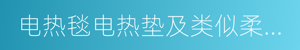 电热毯电热垫及类似柔性发热器具的使用规定的同义词