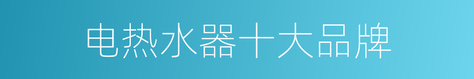 电热水器十大品牌的同义词
