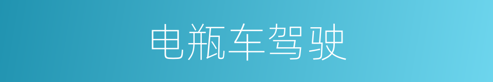 电瓶车驾驶的同义词