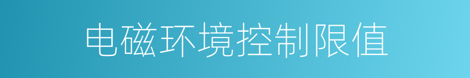 电磁环境控制限值的同义词