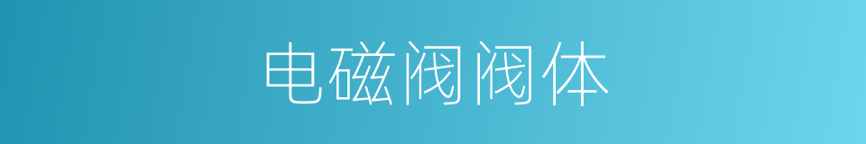电磁阀阀体的同义词