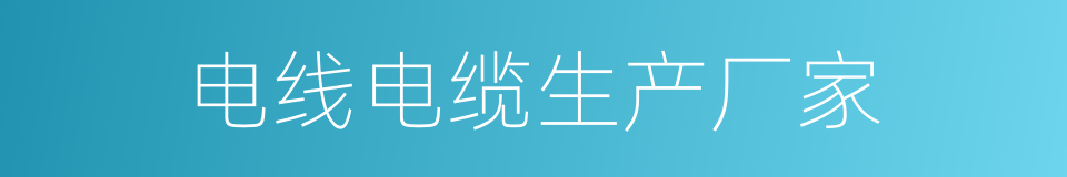 电线电缆生产厂家的同义词
