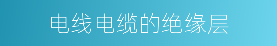 电线电缆的绝缘层的同义词
