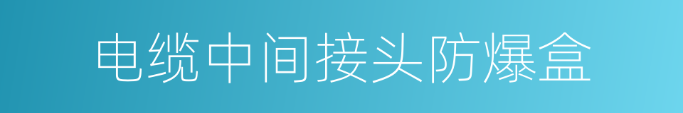 电缆中间接头防爆盒的同义词