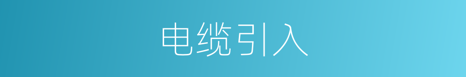 电缆引入的同义词
