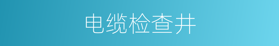 电缆检查井的同义词